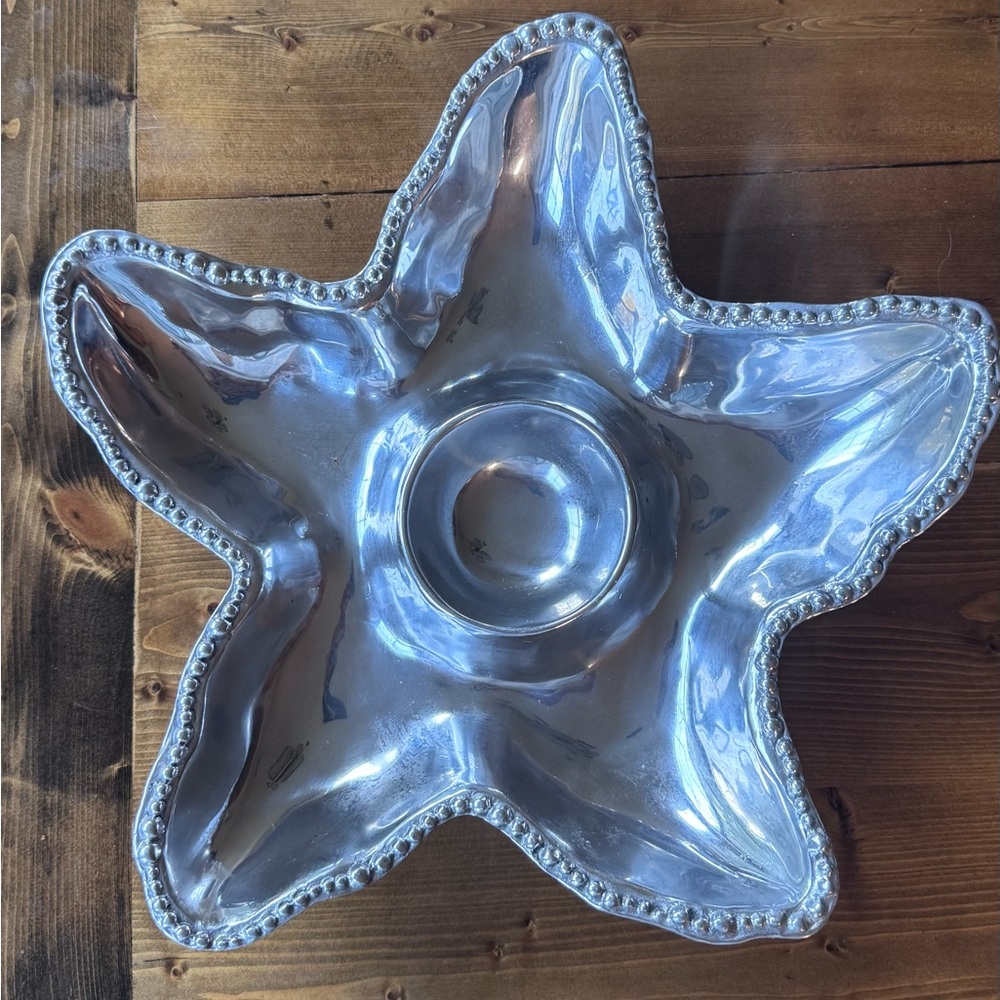 Beatriz Ball Starfish Chip & Dip Bowl | Aluminum | Coastal Serveware